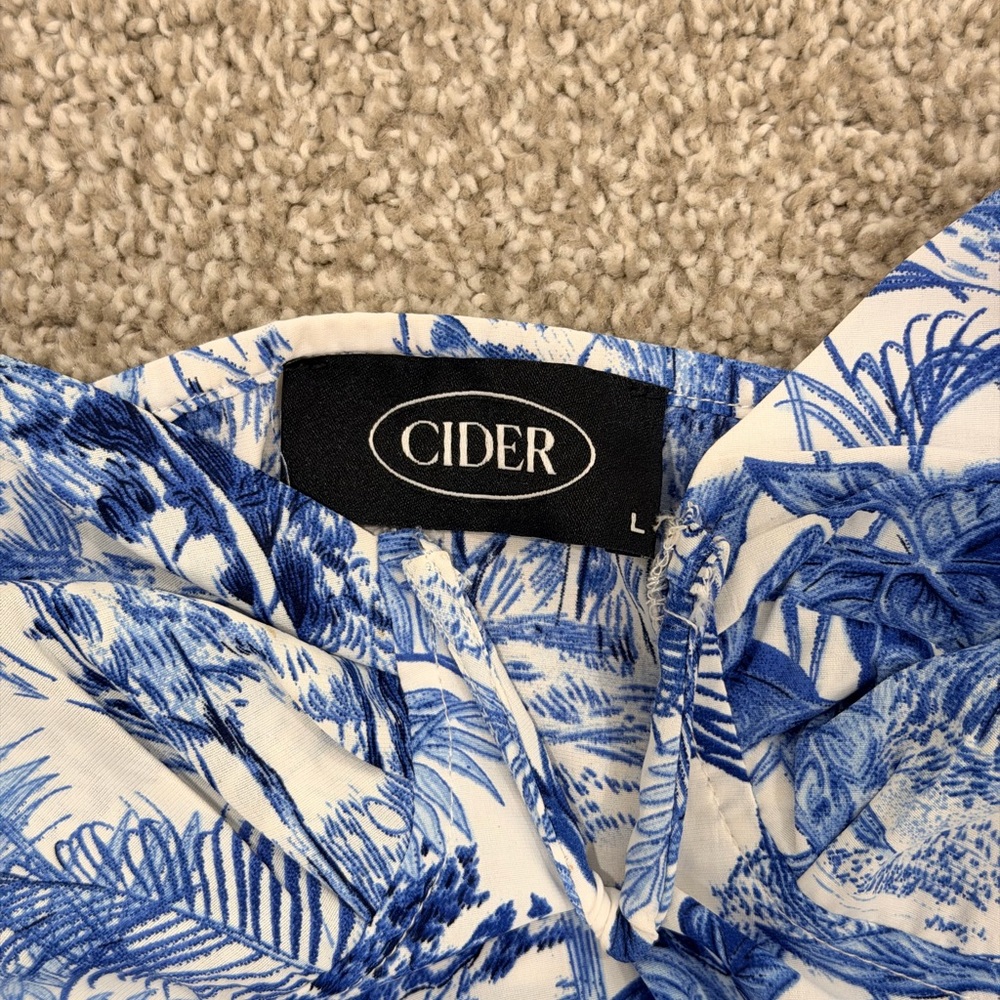 Cider Blue and White Tropical Slip Dress - Picture 4 of 8